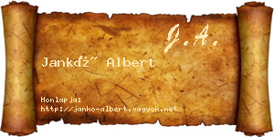 Jankó Albert névjegykártya