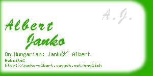 albert janko business card